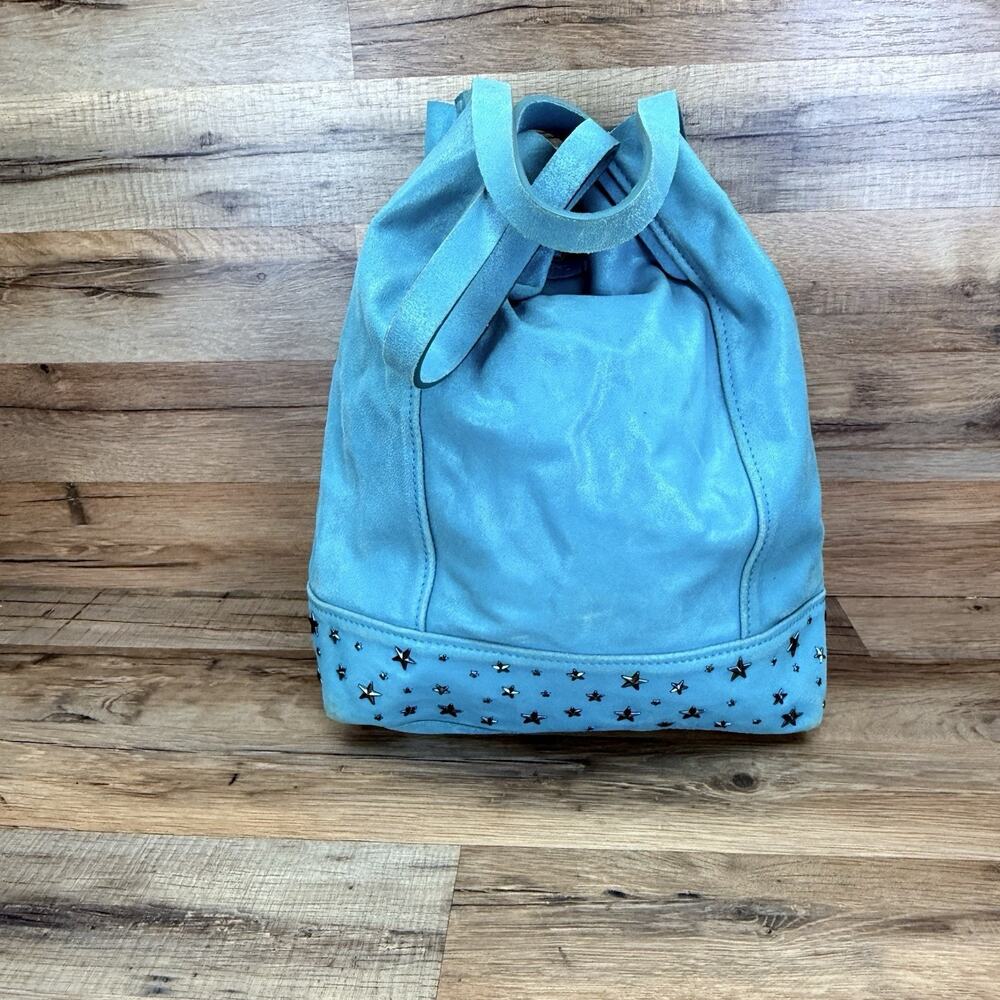 Diesel Light Blue Star Embellished Suede Tote
